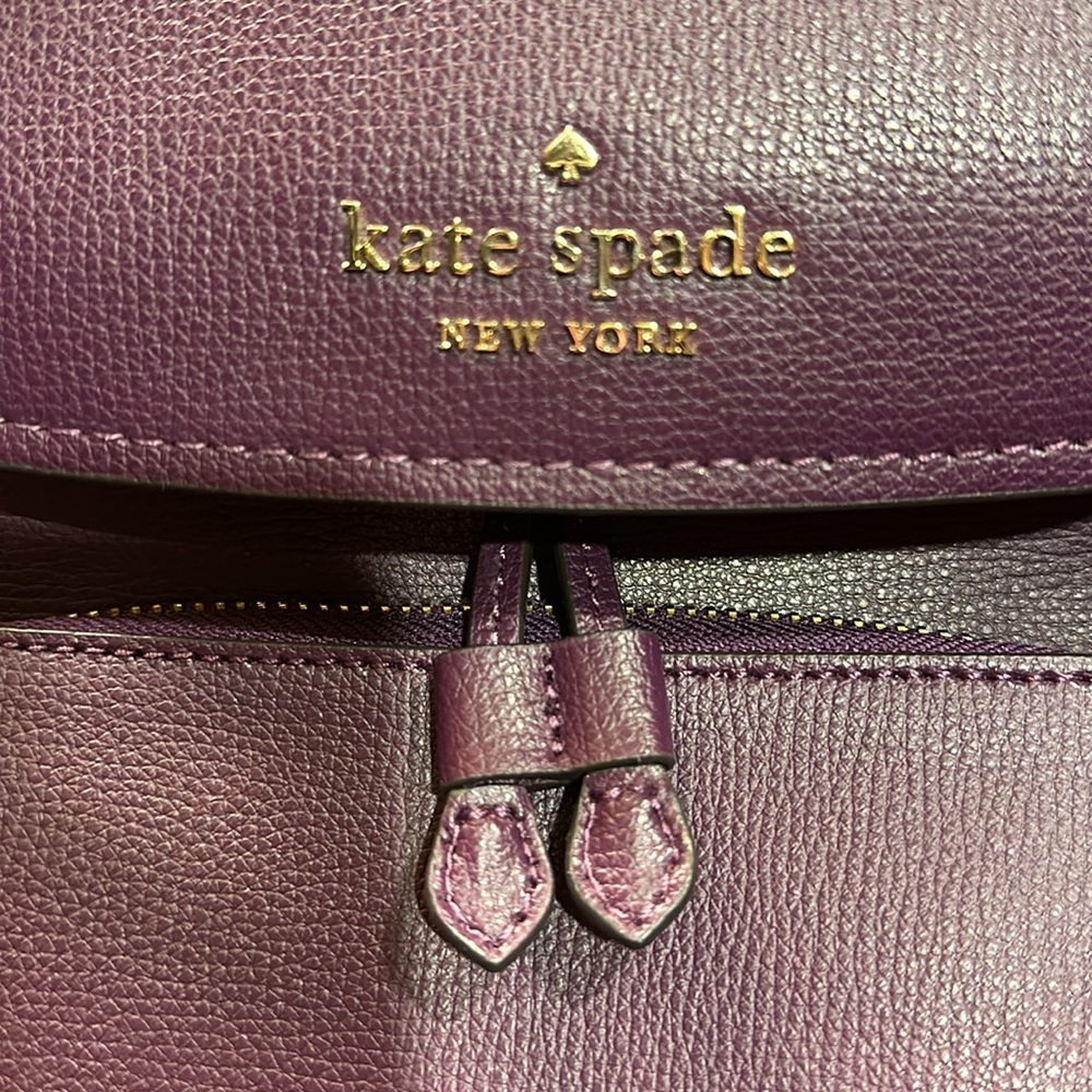 kate spade Darcy Flap Backpack Purse - purple/eggplant - Picture 2 of 15